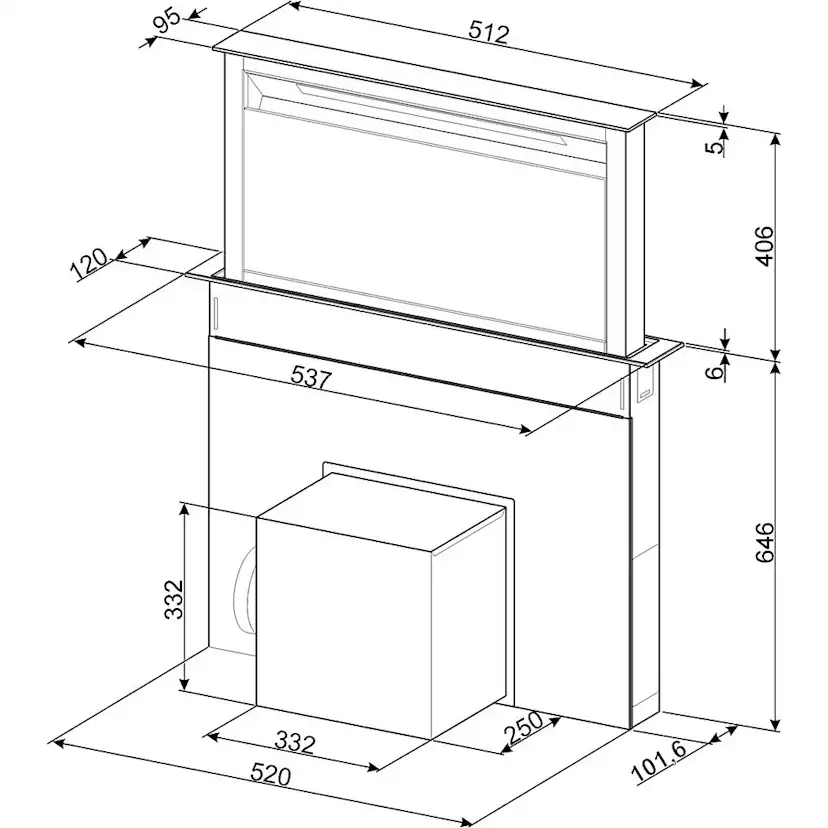 Bänkfläkt Smeg KDD60VXE-3