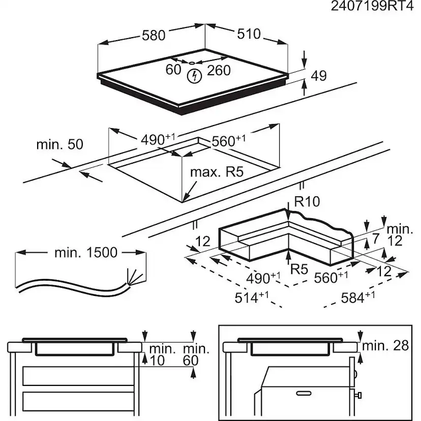 Induktionshäll Electrolux HOI650MI Svart Kraftfull Matlagning