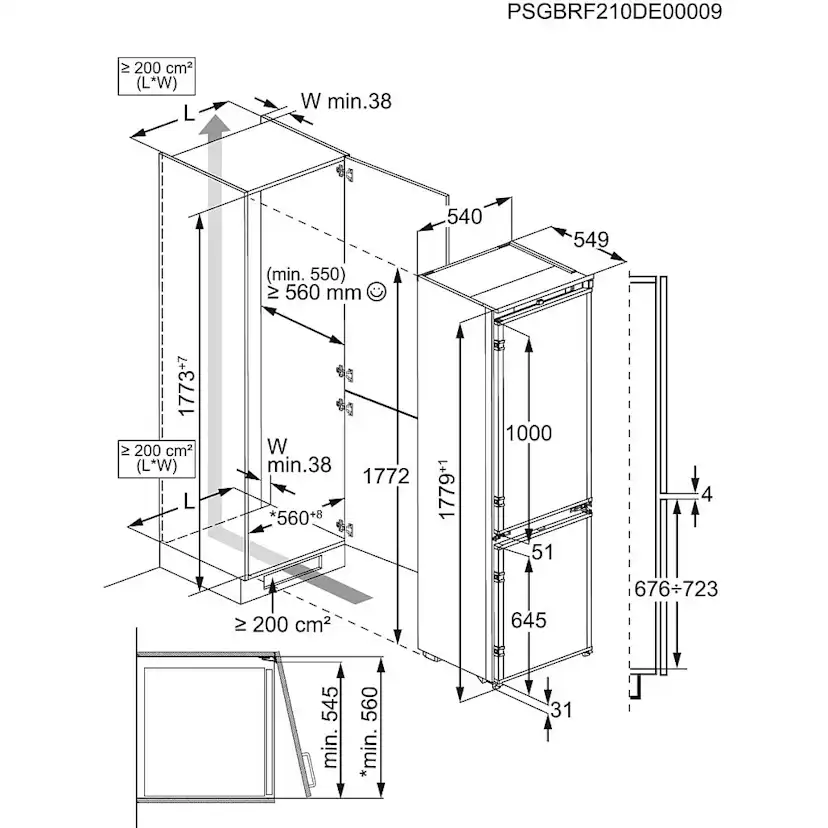 Integrerad Kyl-Frys AEG OSC6N181ES TwinTech® No Frost