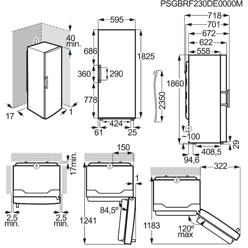 Fristående Kylskåp AEG ORK8M391DL Svart med Cooling 360° och CustomFlex®