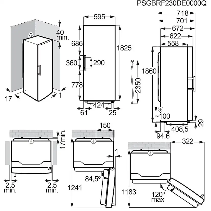 Fristående Frysskåp AEG OAG7M281DL 7000 NoFrost Svart med MultiFlow och FastFreeze