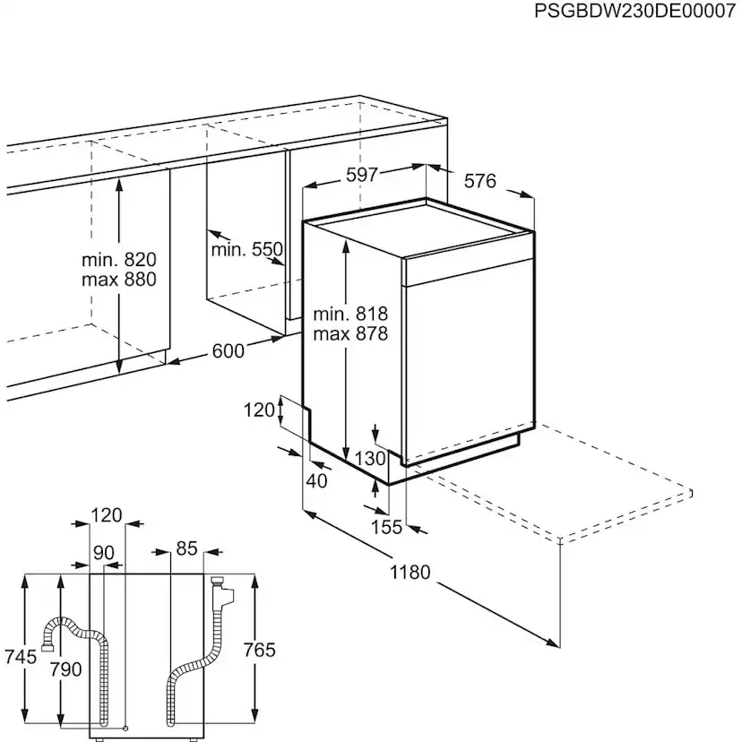 Integrerad Diskmaskin AEG FBB63647PW Helintegrerad 60 cm Vit