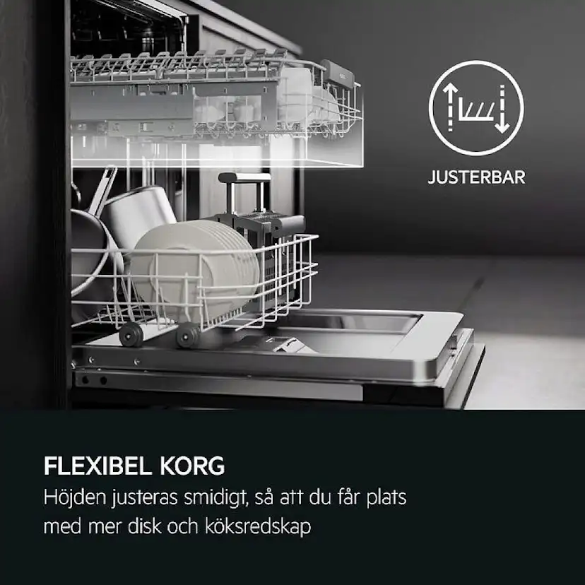 Integrerad Diskmaskin AEG FFB62407ZW 45 cm med SatelliteClean® och ExtraHygiene