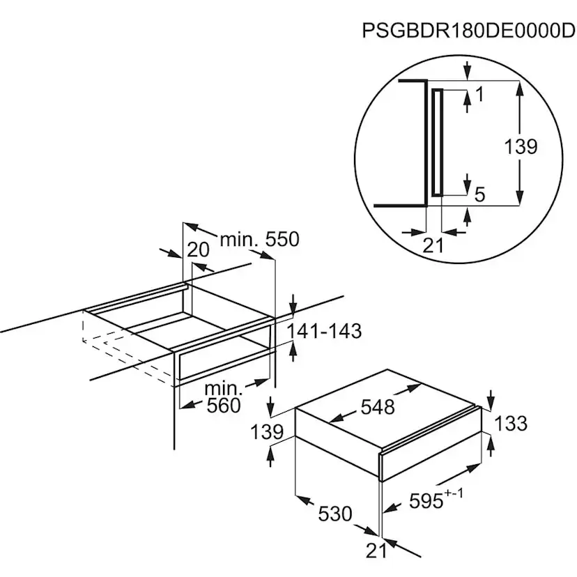 Tillbehör Ugn Electrolux LBS4Z Förvaringslåda Svart