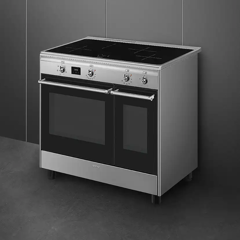 Induktionsspis Smeg - CX92IM, Rostfri med Dubbelugn