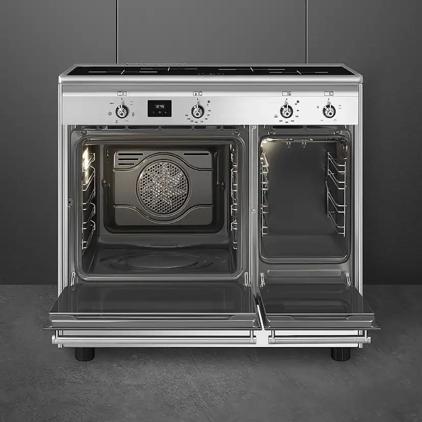 Induktionsspis Smeg - CX92IM, Rostfri med Dubbelugn