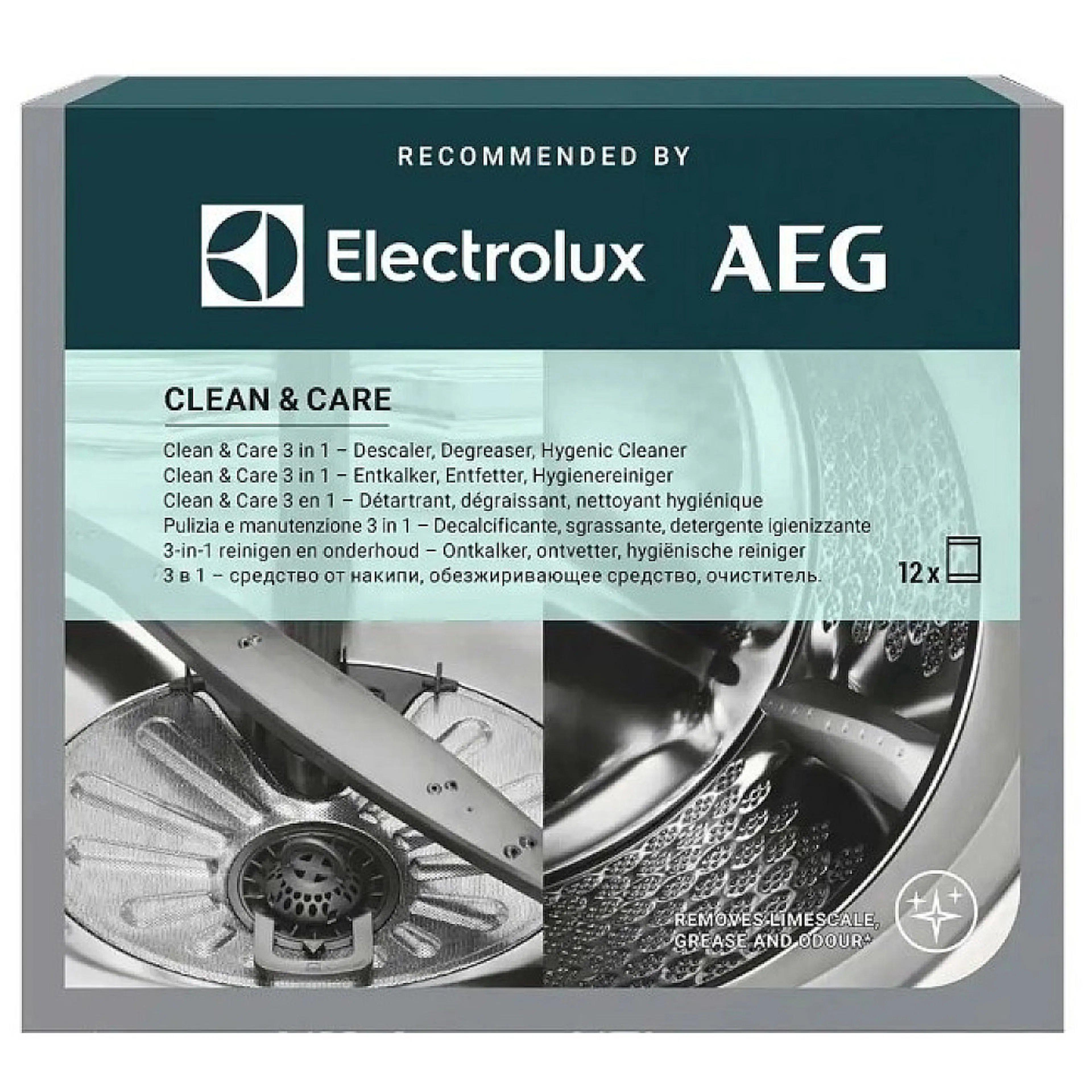 4 i 1 Rengöringsmedel Electrolux M2GCP121 för Disk- och Tvättmaskin, 12 stk