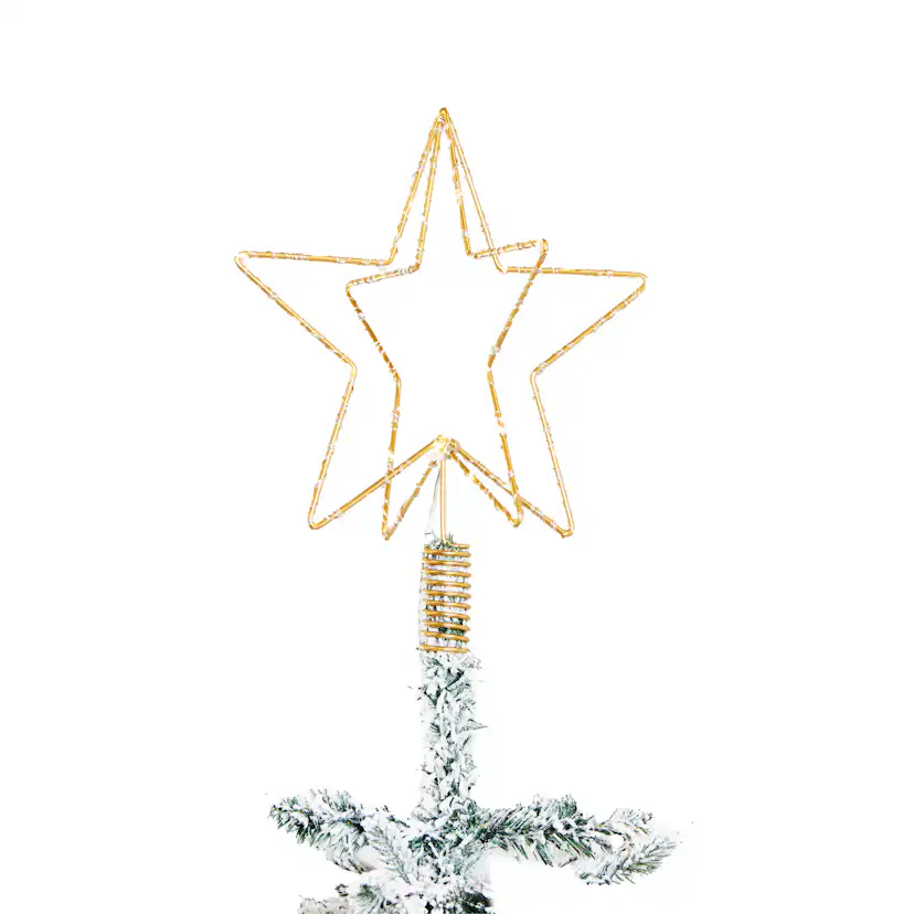 3D-stjärna Nordic Winter Med Ljus och Kontakt för Julgran 32x25x25 cm