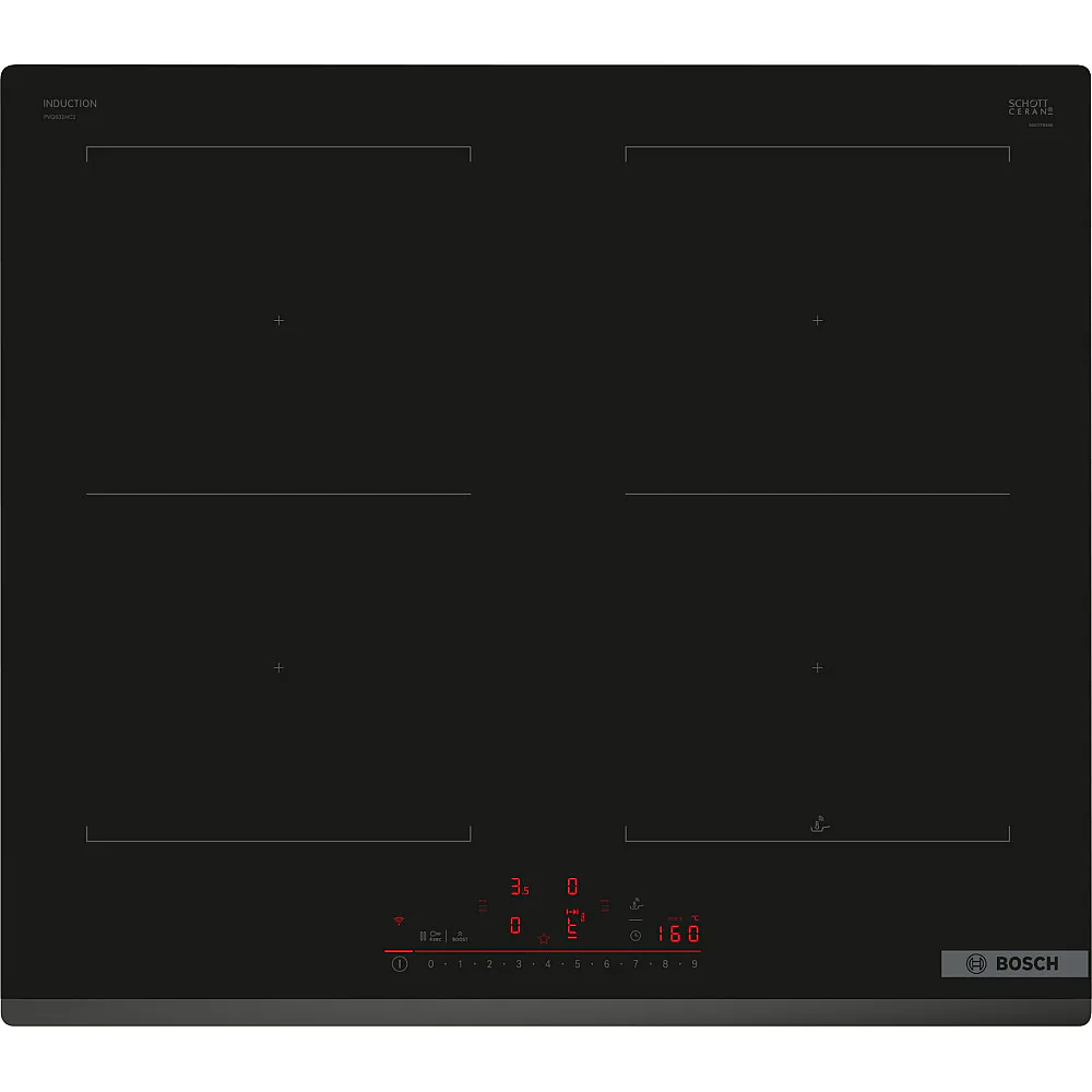Induktionshäll Bosch Serie 6 PVQ631HC1E Svart 60cm Automatisk Fläkt