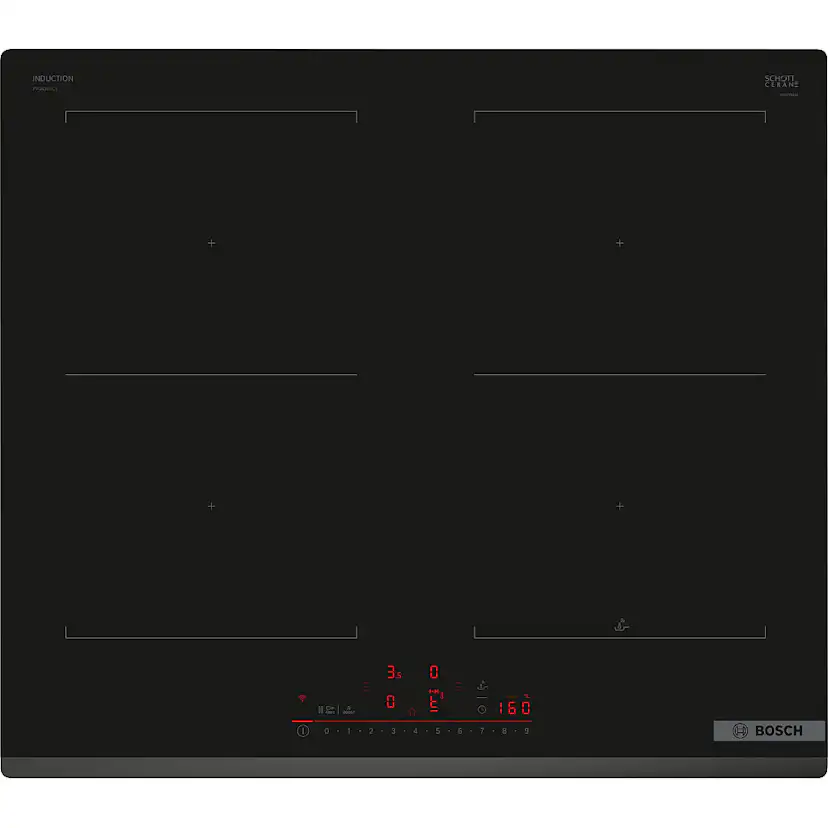 Induktionshäll Bosch Serie 6 PVQ631HC1E Svart 60cm Automatisk Fläkt