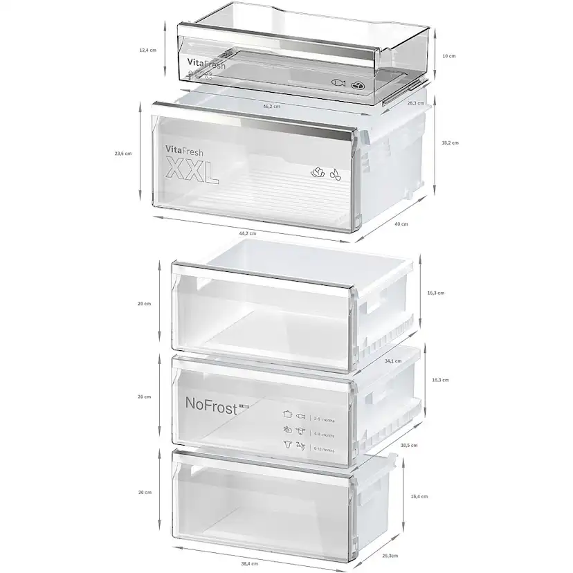 Fristående Kyl & Frys Bosch Serie 6 KGN39AIAU Rostfri med LED-Belysning