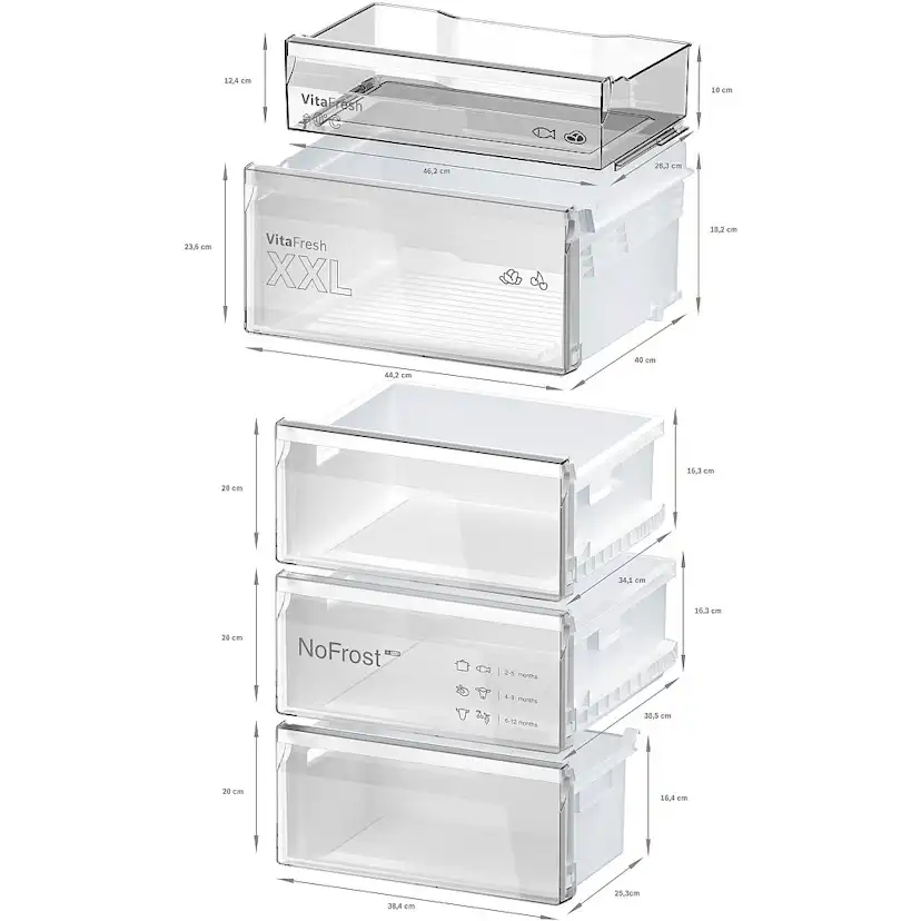 Fristående Kyl & Frys Bosch Serie 4 KGN392I1F Rostfri med Två Kylningssystem För Optimal Nedkylning