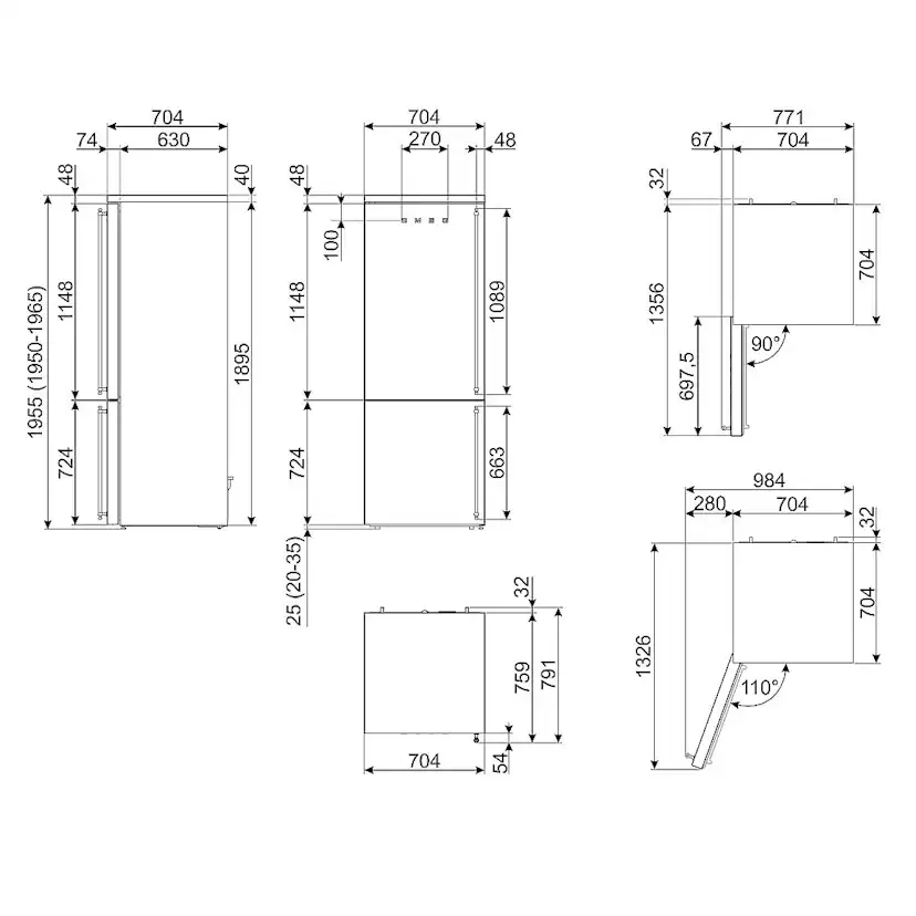 Kombinerad Kyl/Frys Smeg - FA8005LPO6