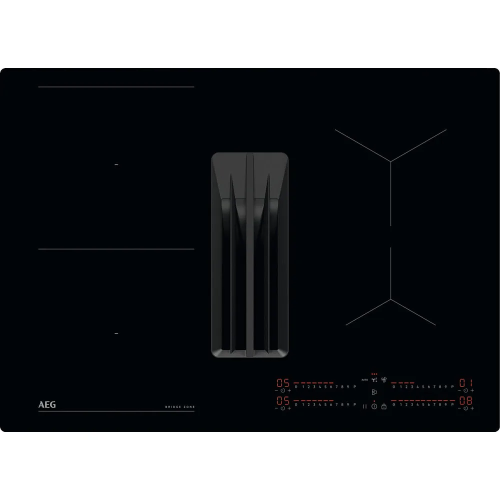 Induktionshäll AEG GCH74B01CB med Integrerad Fläkt Med Automatisk Styrning