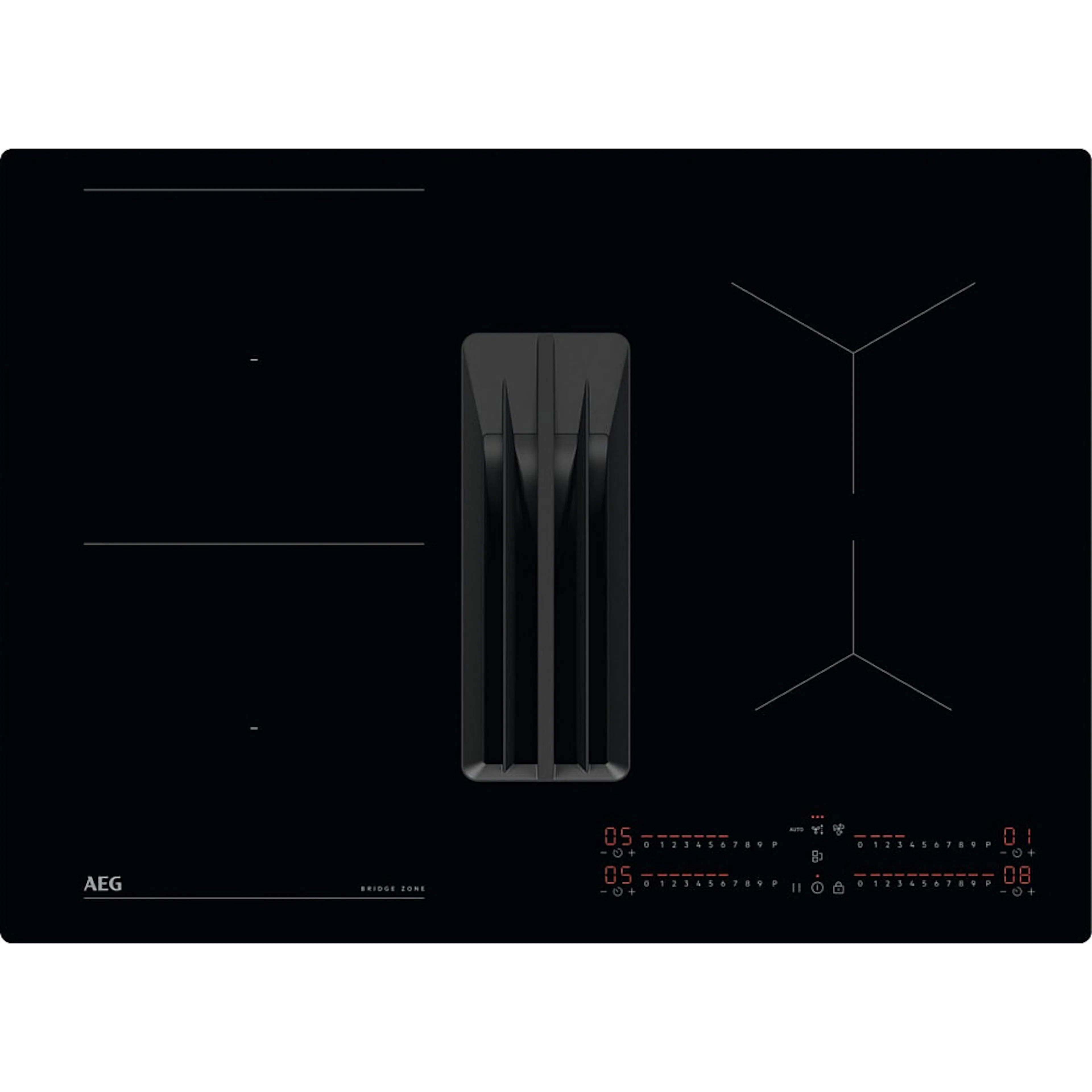 Induktionshäll AEG GCH74B01CB med Integrerad Fläkt Med Automatisk Styrning
