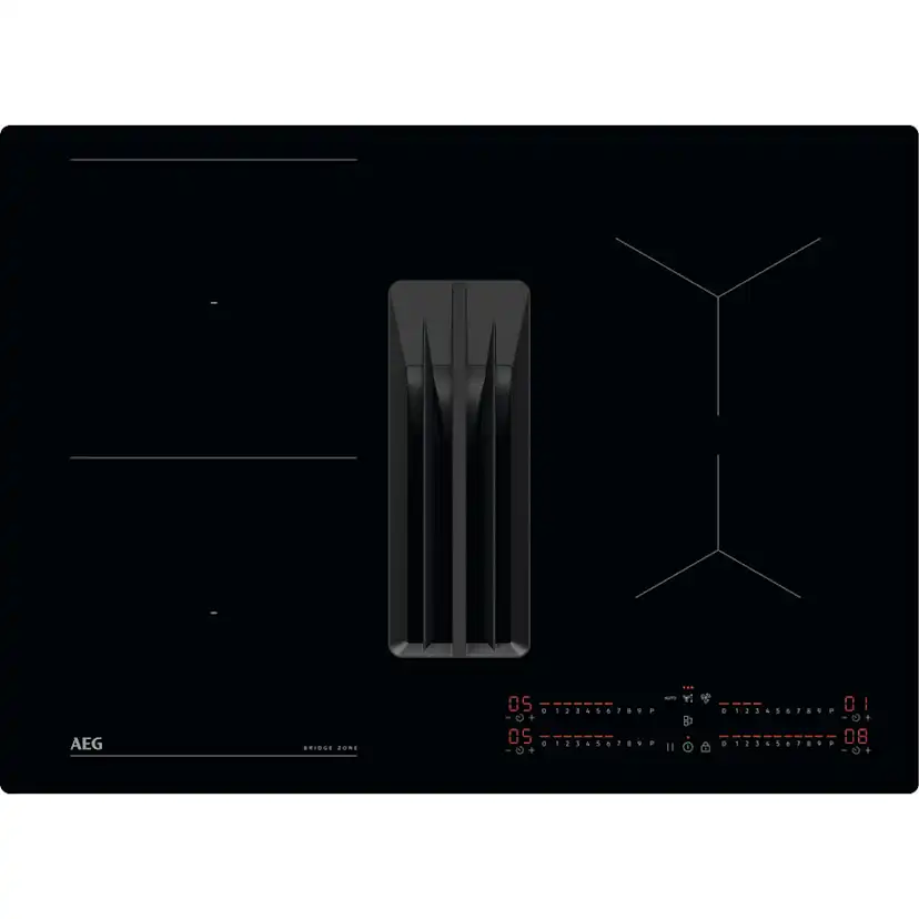 Induktionshäll AEG GCH74B01CB med Integrerad Fläkt Med Automatisk Styrning
