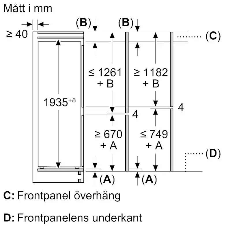 Integrerad Kyl/Frys Bosch Serie 4 KBN96VSE0 XL med Två Kylsystem För Optimal Nedkylning