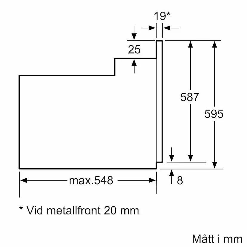 Inbyggnadsugn Siemens iQ100 HB010FBR1S Rostfri med Jämn Värmespridning