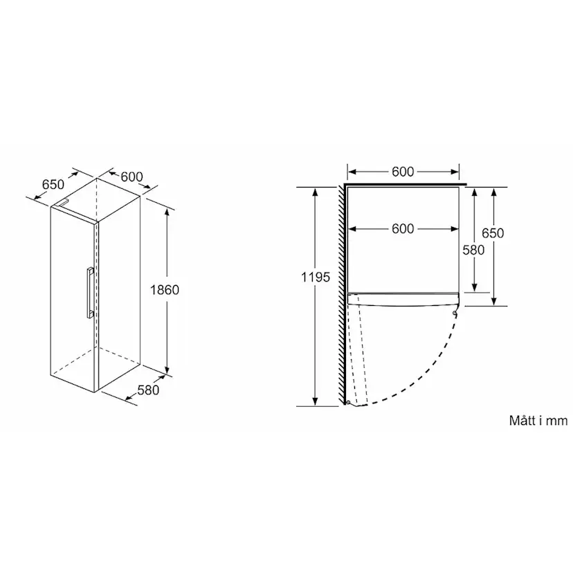 Fristående Kylskåp Bosch KSV36FWDP Serie 4 Vit