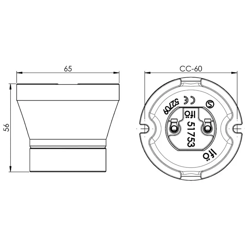 Fotlamphållare Ifö Electric E27 Vit Rak Lamphållare