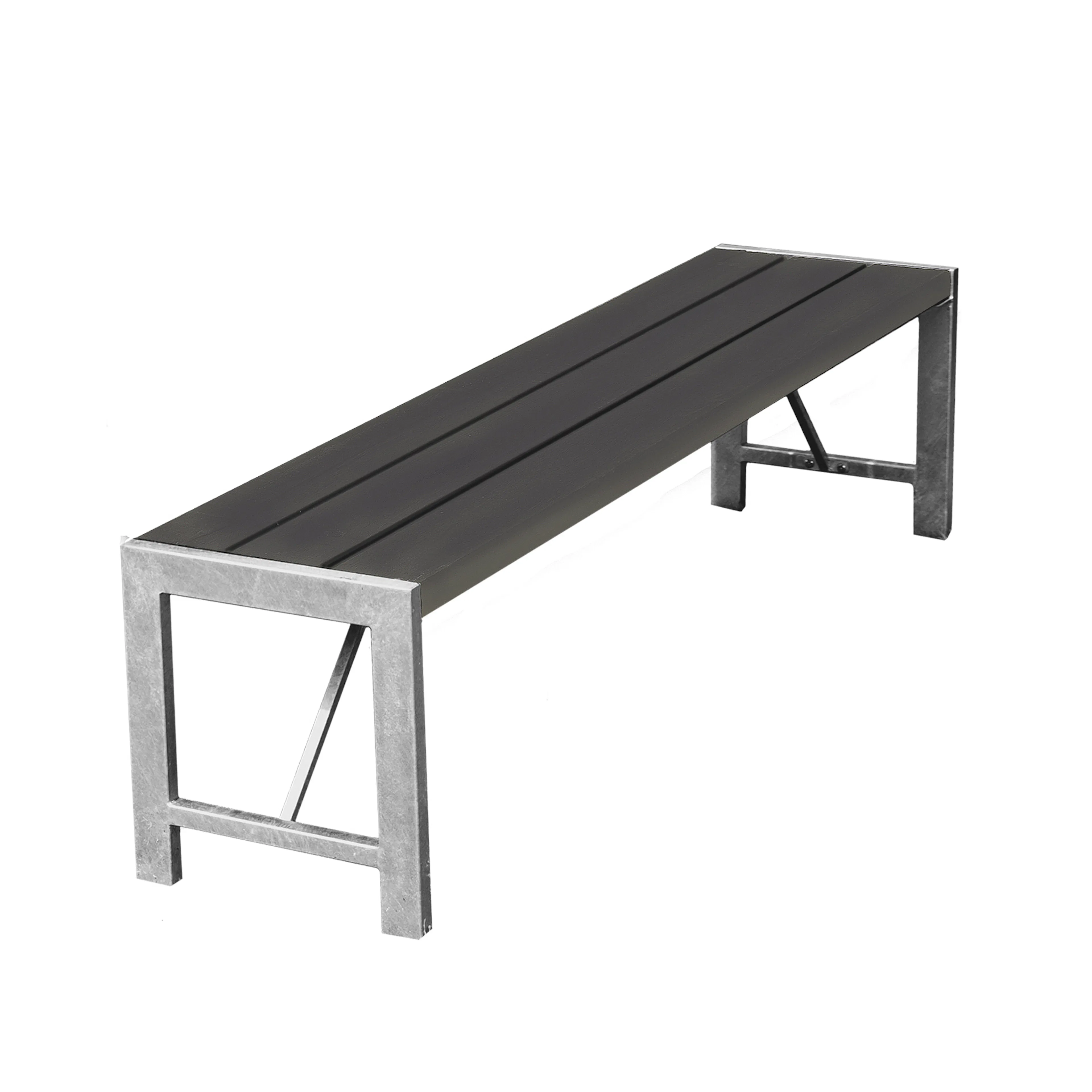 Bänk Hortus Nonwood Antracit H-Modell 180 cm Galvaniserad Ram