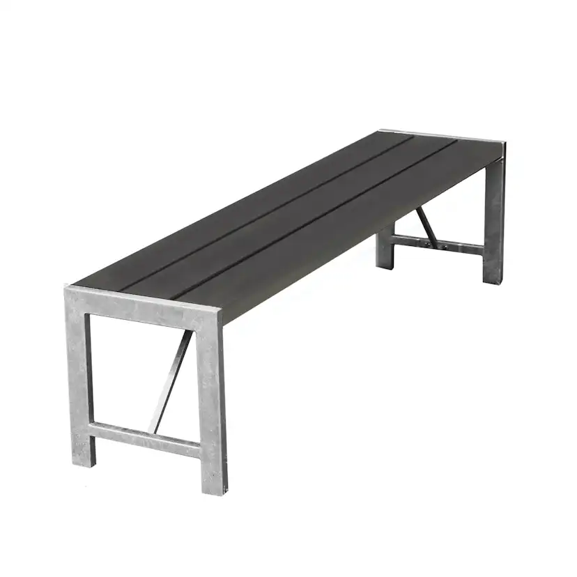 Bänk Hortus Nonwood Antracit H-Modell 180 cm Galvaniserad Ram