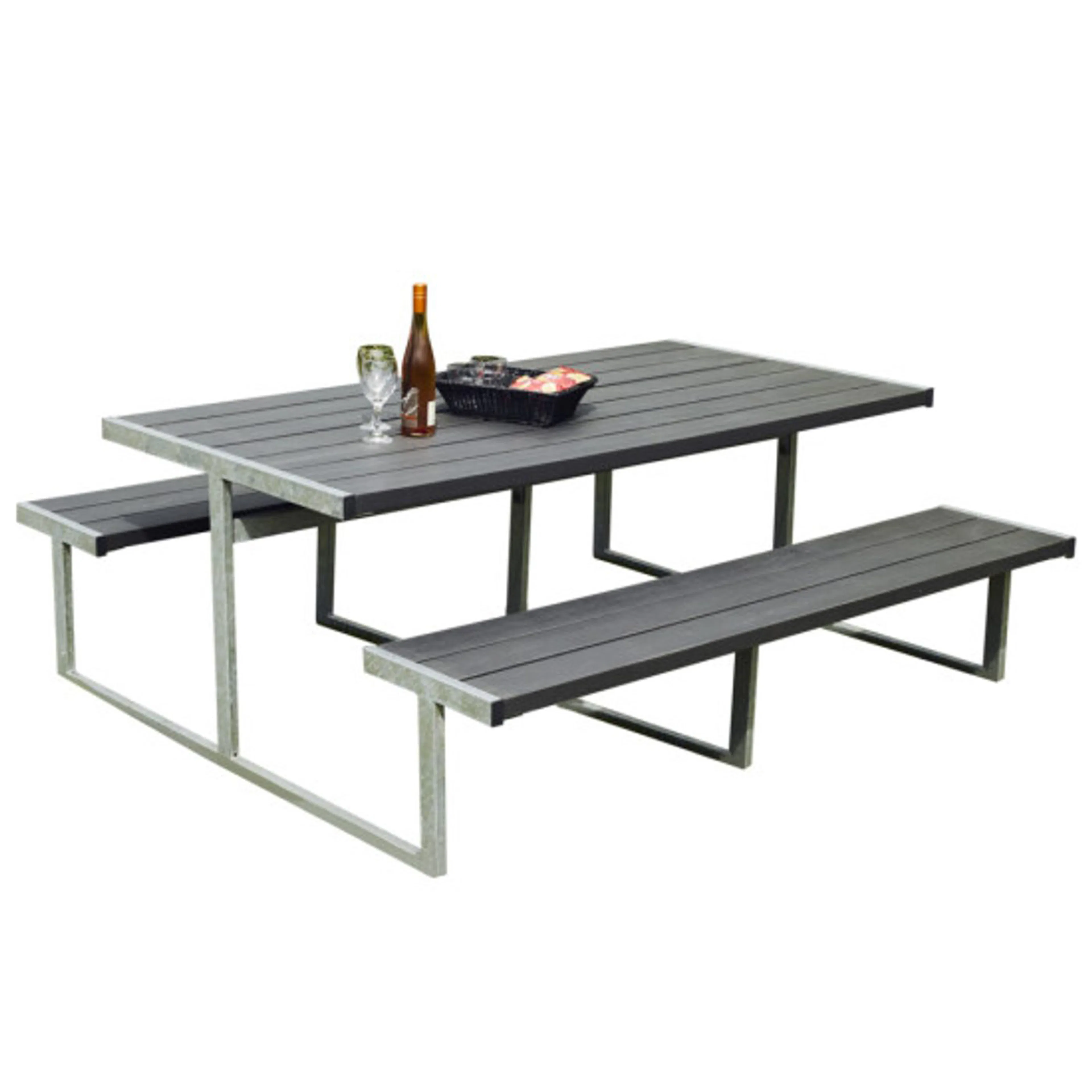 Picknickbord Hortus Nonwood Antracit Galvaniserad Ram Njord