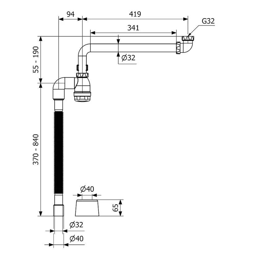 Vattenlåssats Purus för Kommod G32