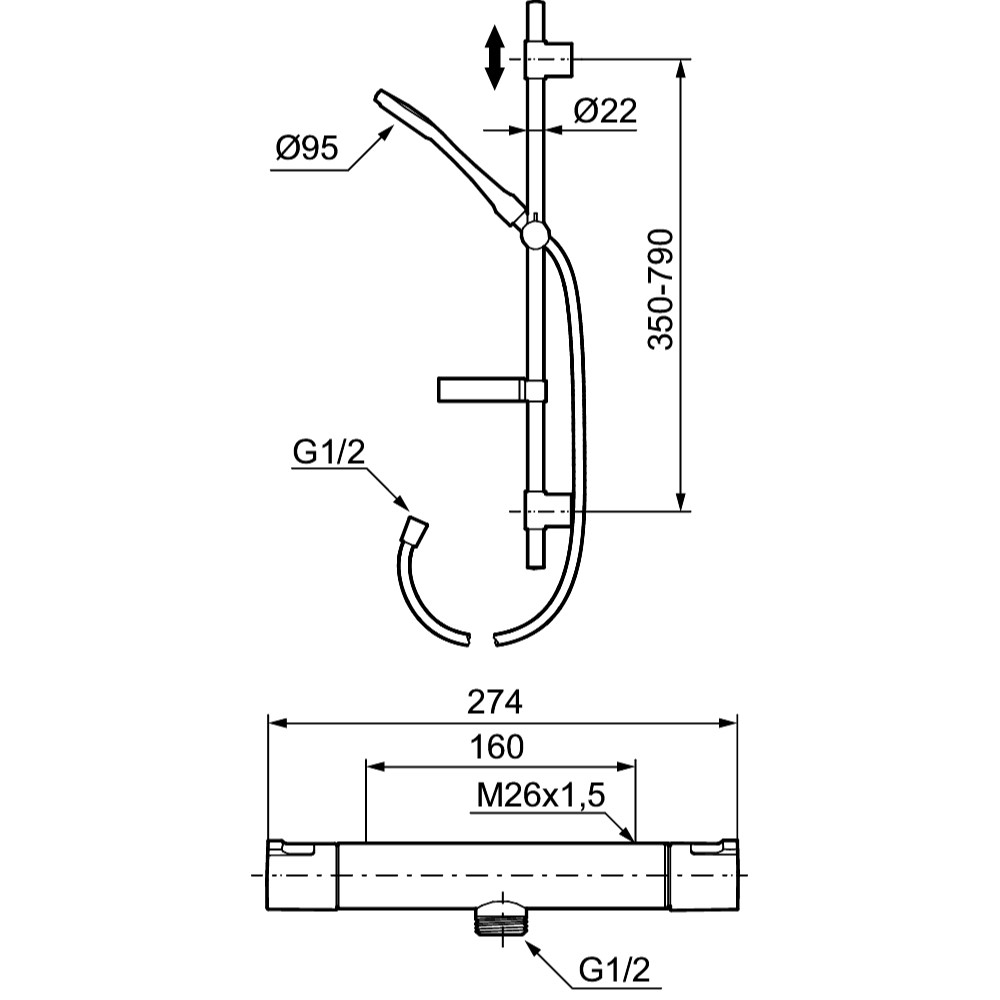 Duschset Mora Cera Shower Kit