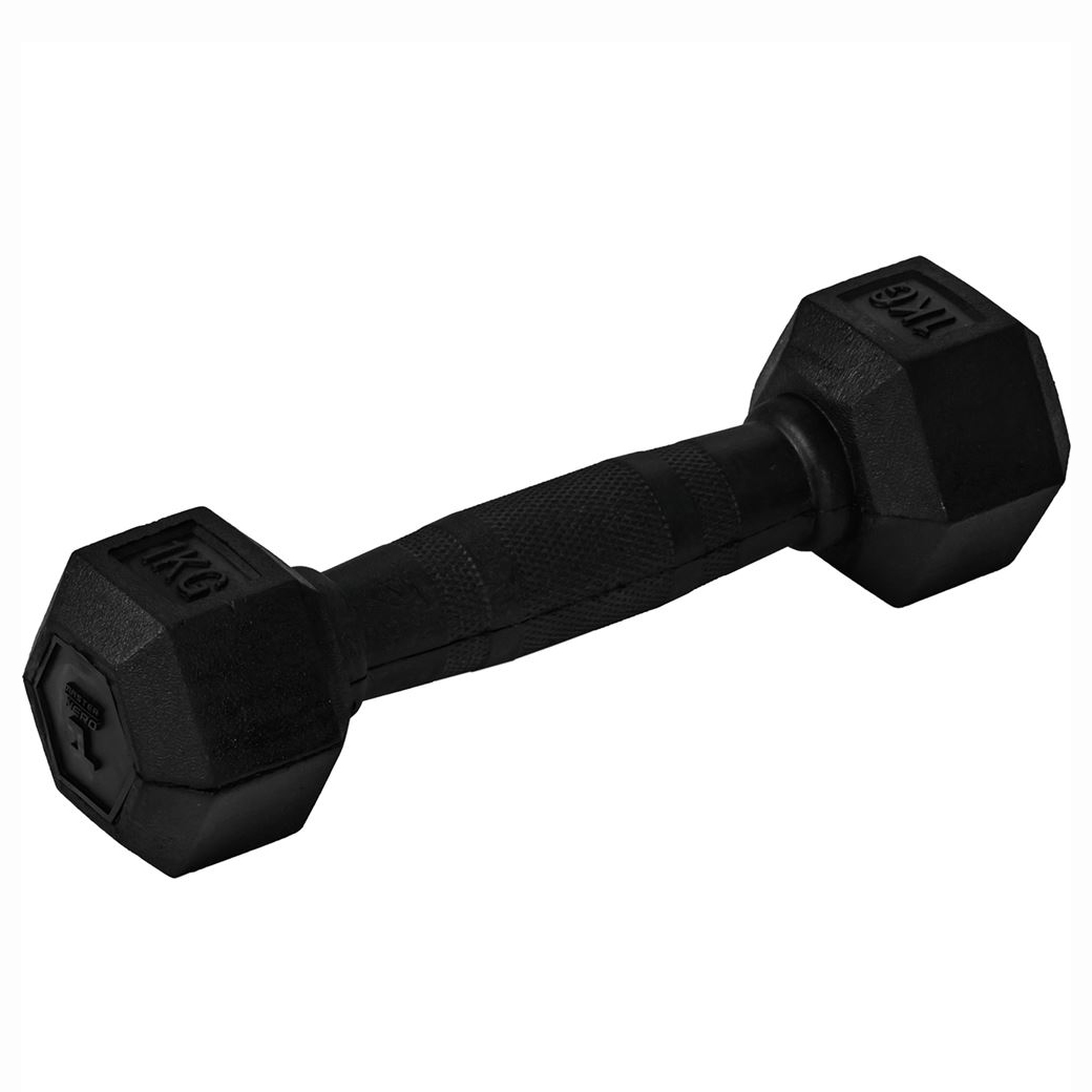 Hexhantel Master Fitness Gummiklädda för Bättre Grepp