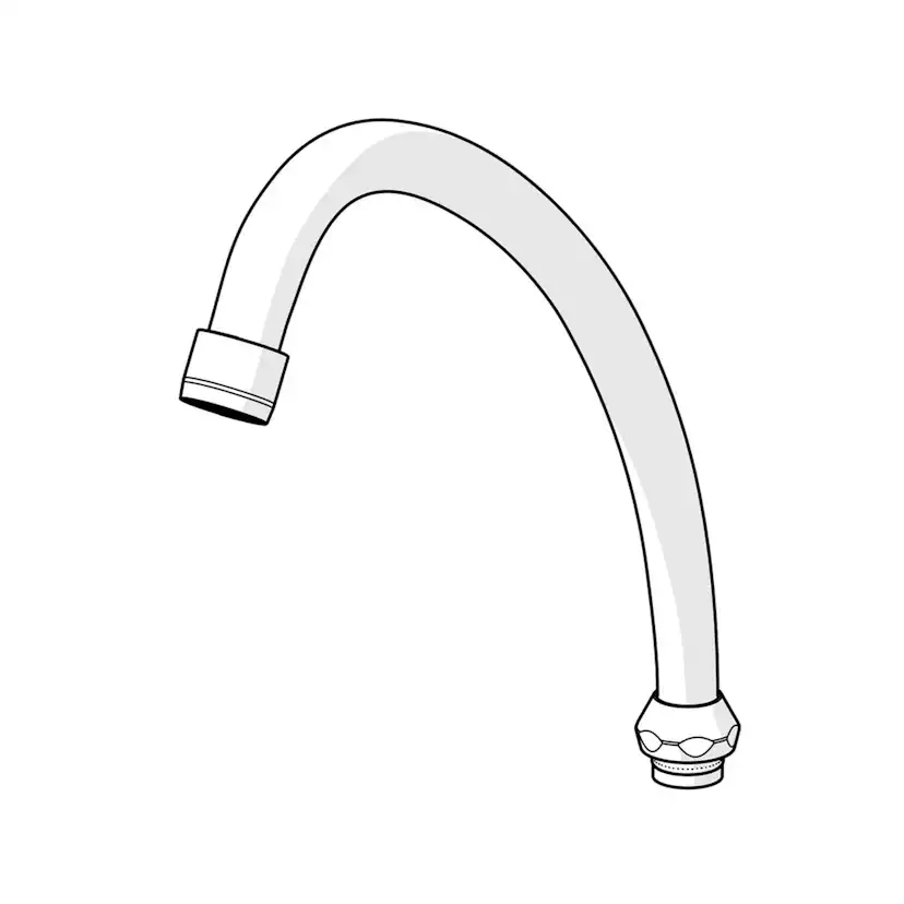 Utloppspip Oras Svängbar Giraffpip 250 mm För Köksblandare Saga