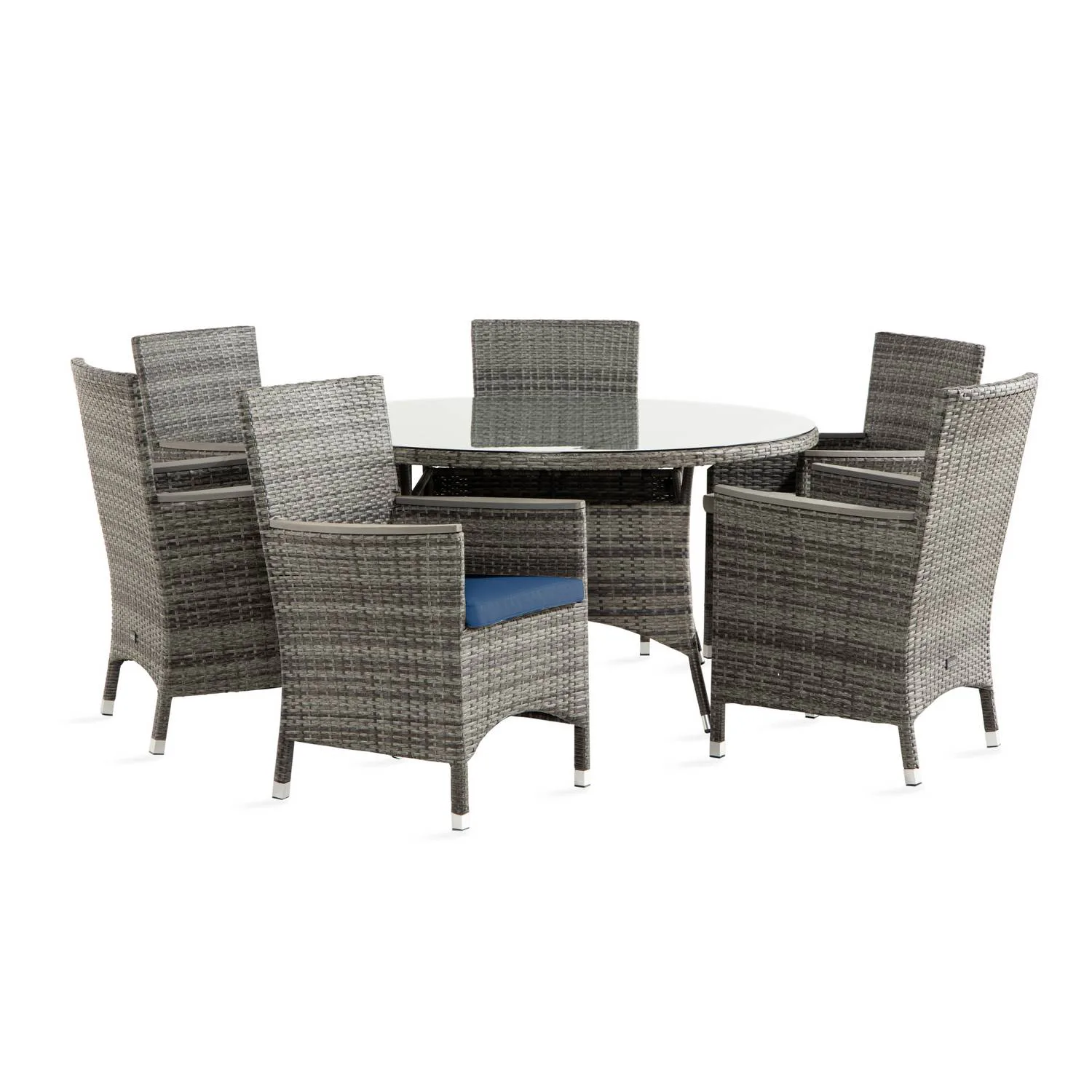 Matgrupp Comfort Garden Thor Matgrupp Utomhus 140 Rund med 6 Thor Lyx Stol m Armstöd m Dyna