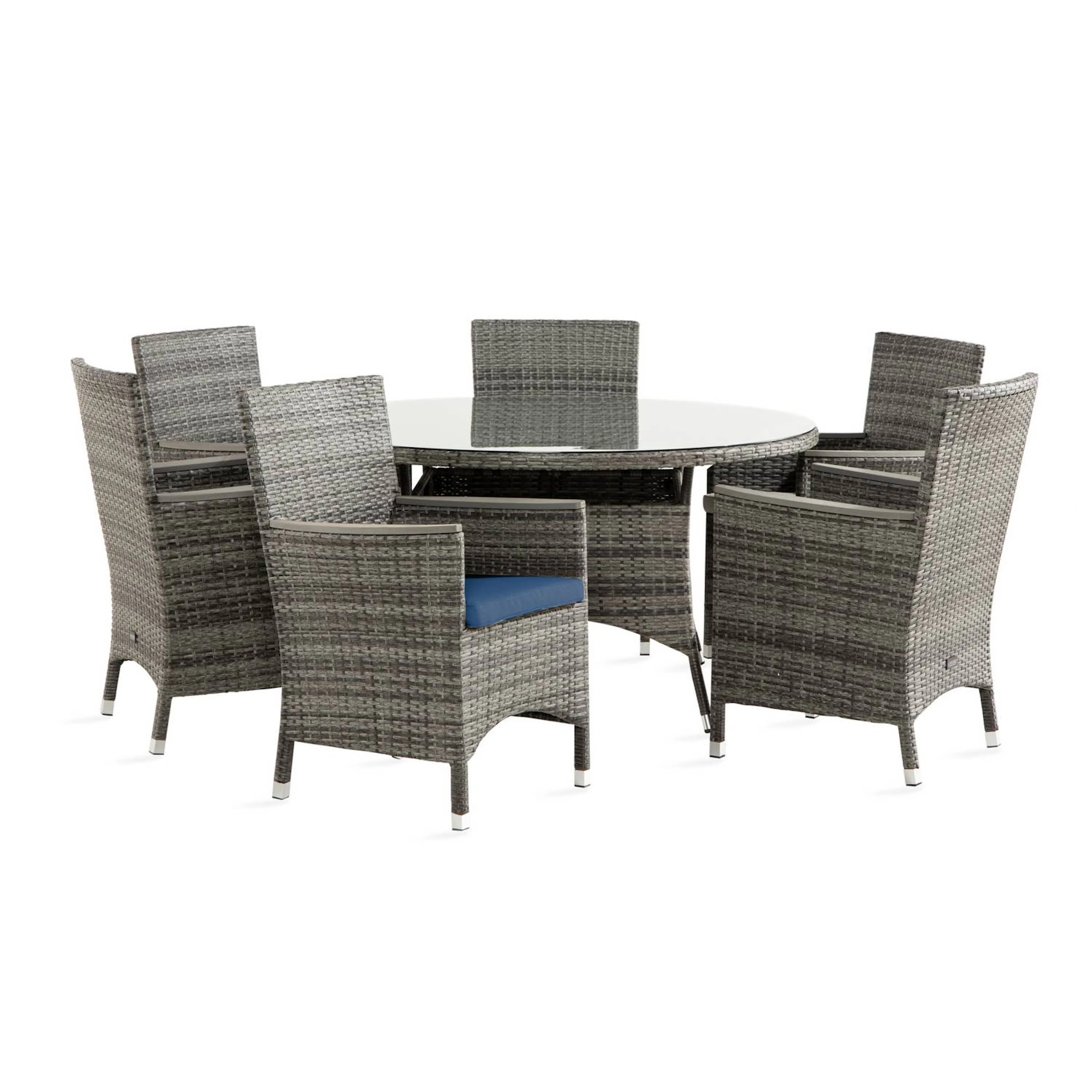 Matgrupp Comfort Garden Thor Matgrupp Utomhus 140 Rund med 6 Thor Lyx Stol m Armstöd m Dyna