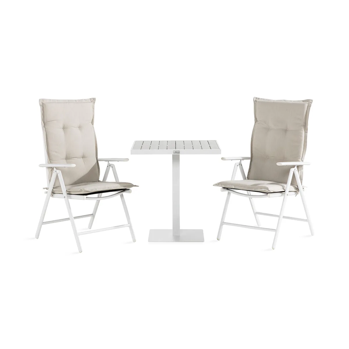 Cafégrupp Comfort Garden Tunis Caféset 70x70 + 2 Maggie Positionsstol m Dyna