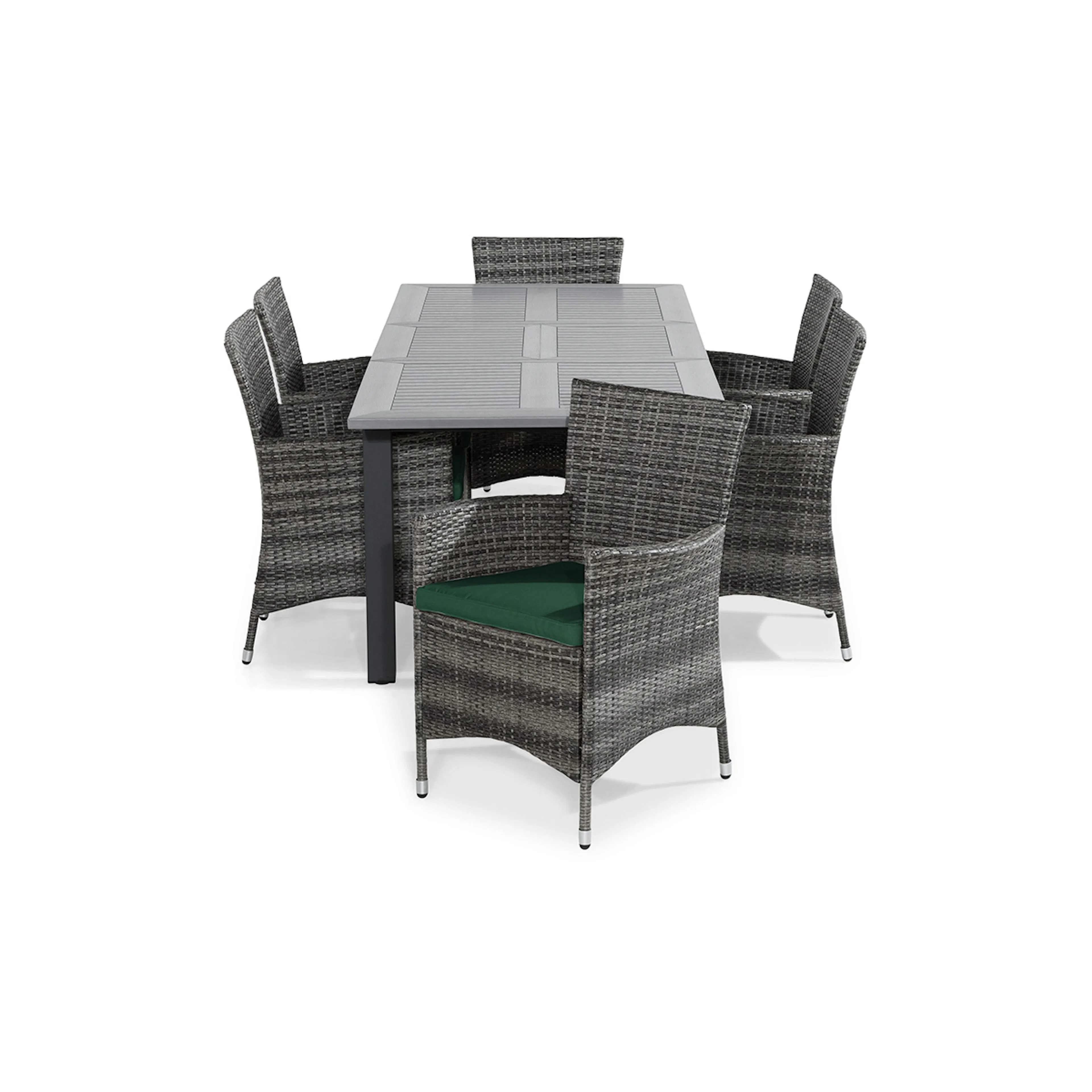 Trädgårdsgrupp Comfort Garden Monaco Förlängningsbar Matgrupp inkl 6 Thor Fåtöljer m Dyna