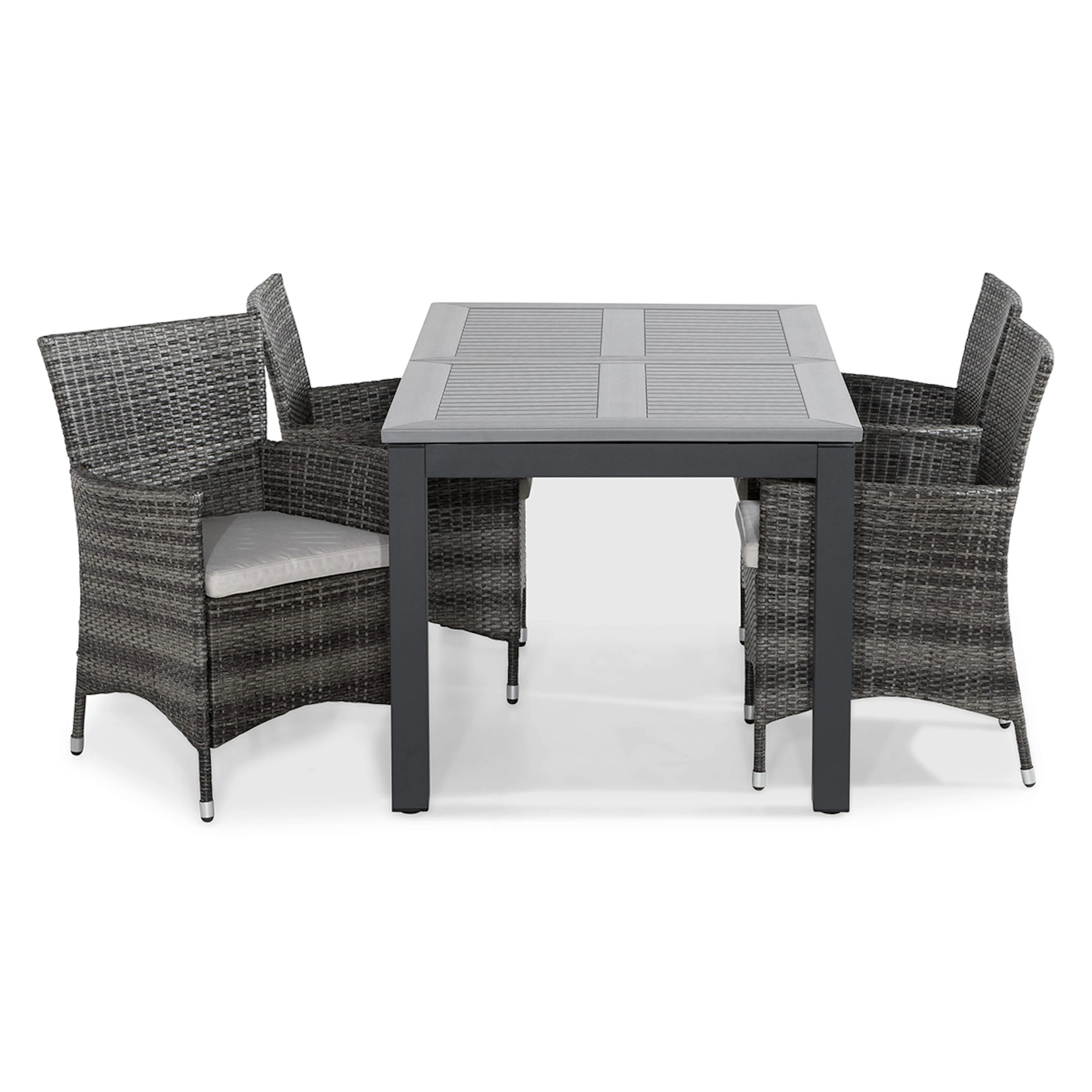 Trädgårdsgrupp Comfort Garden Monaco Förlängningsbar Matgrupp Utomhus inkl 4 Thor Fåtöljer m Dyna