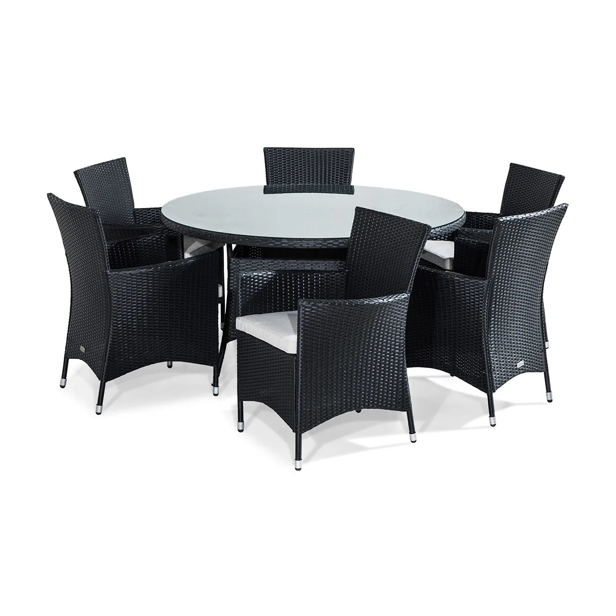 Trädgårdsgrupp Comfort Garden Thor Matgrupp 140 cm Rund inkl 6 Fåtöljer