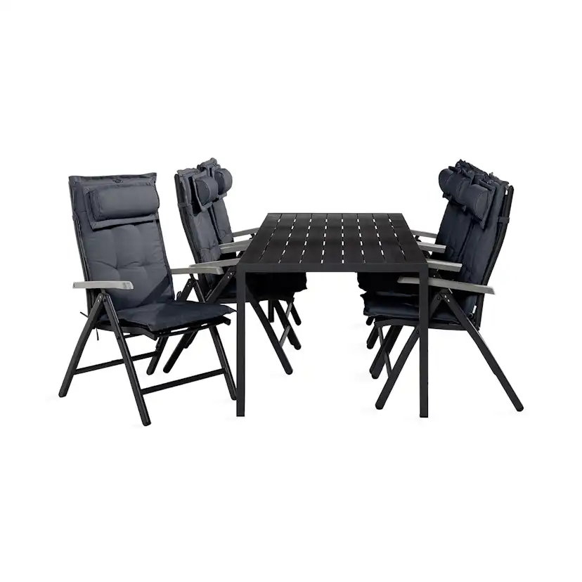Trädgårdsgrupp Comfort Garden Tunis Matgrupp Utomhus 90x205 + 6 Monaco Positionsstol m Dyna