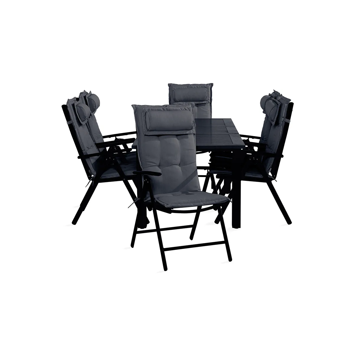 Trädgårdsgrupp Comfort Garden Monaco Matgrupp Utomhus 90x152-210 + 6 Maggie Positionsstol m Dyna