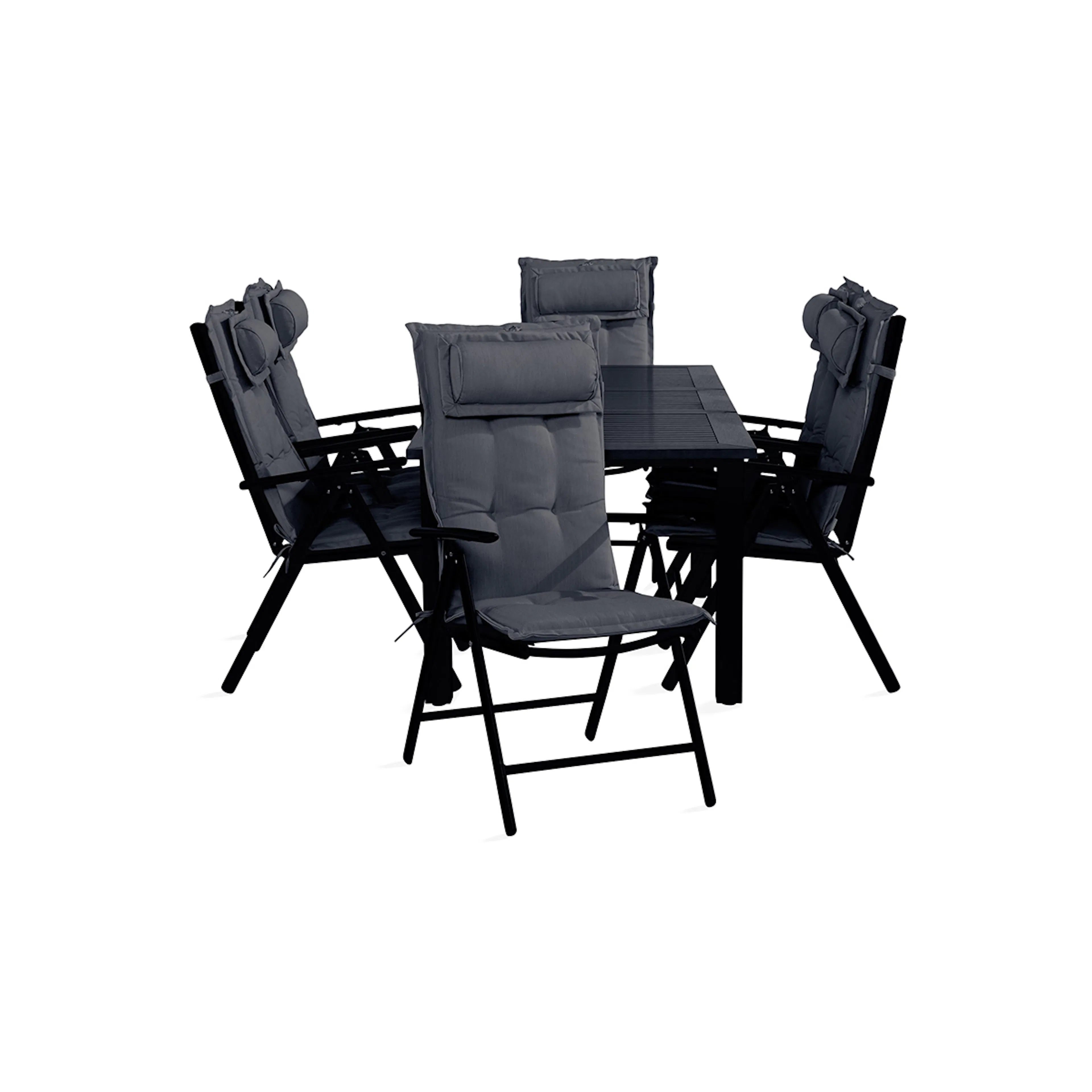 Trädgårdsgrupp Comfort Garden Monaco Matgrupp Utomhus 90x152-210 + 6 Maggie Positionsstol m Dyna