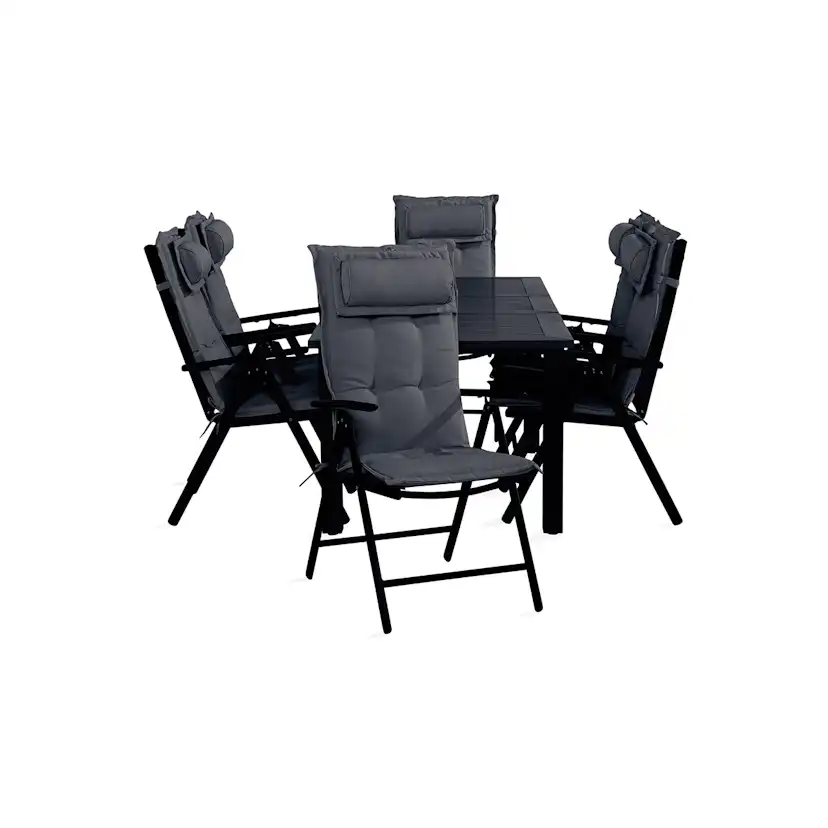 Trädgårdsgrupp Comfort Garden Monaco Matgrupp Utomhus 90x152-210 + 6 Maggie Positionsstol m Dyna
