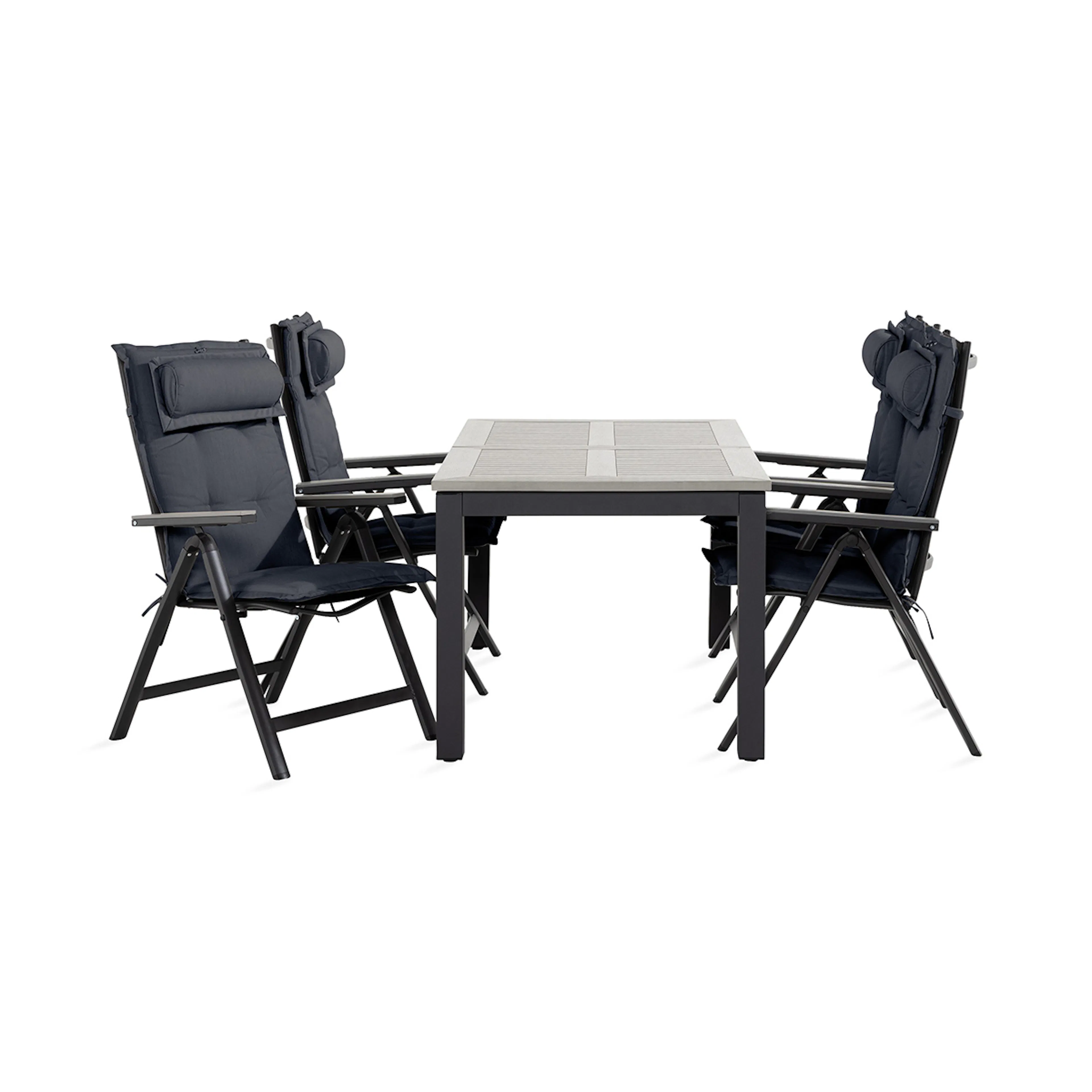 Trädgårdsgrupp Comfort Garden Monaco Matgrupp Utomhus 90x152-210 + 4 Monaco Light Stol m Dyna