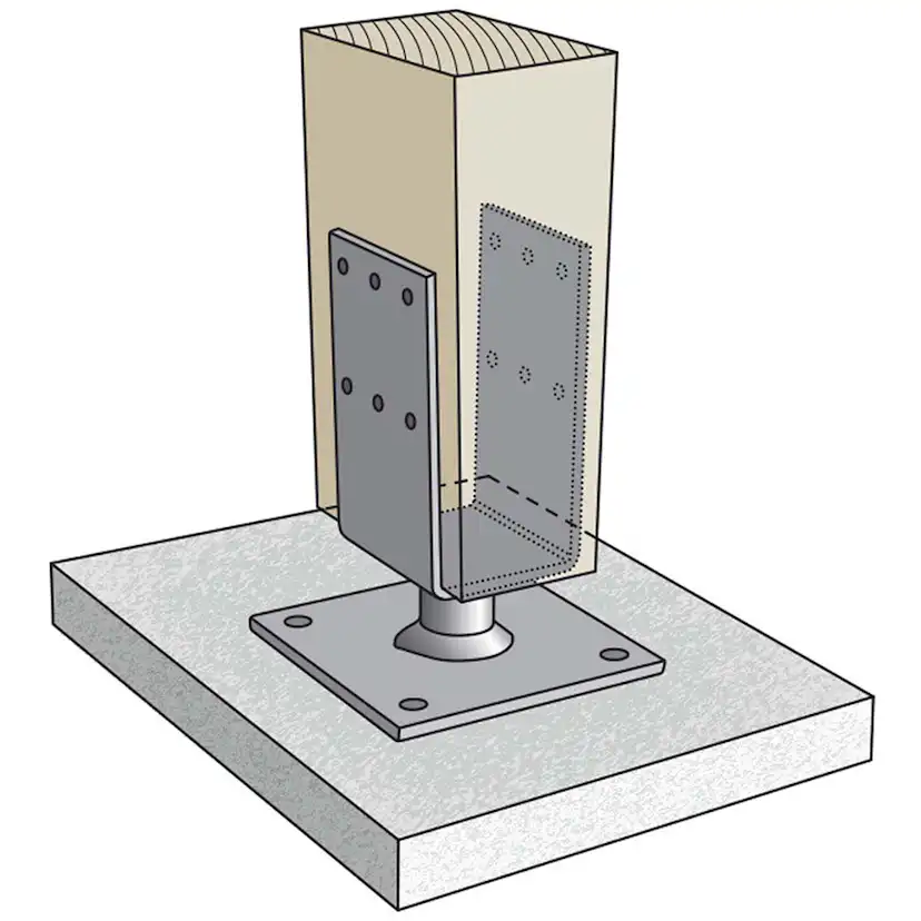Stolphållare FAST CSUF 48x60 mm