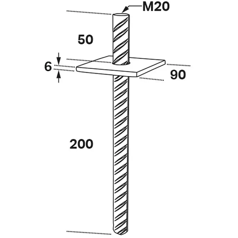 Stolphållare FAST CSP 90x250 mm