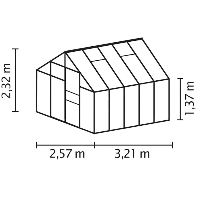 Växthus Vitavia Merkur 8300 6mm Polykarbonat Med Sockel