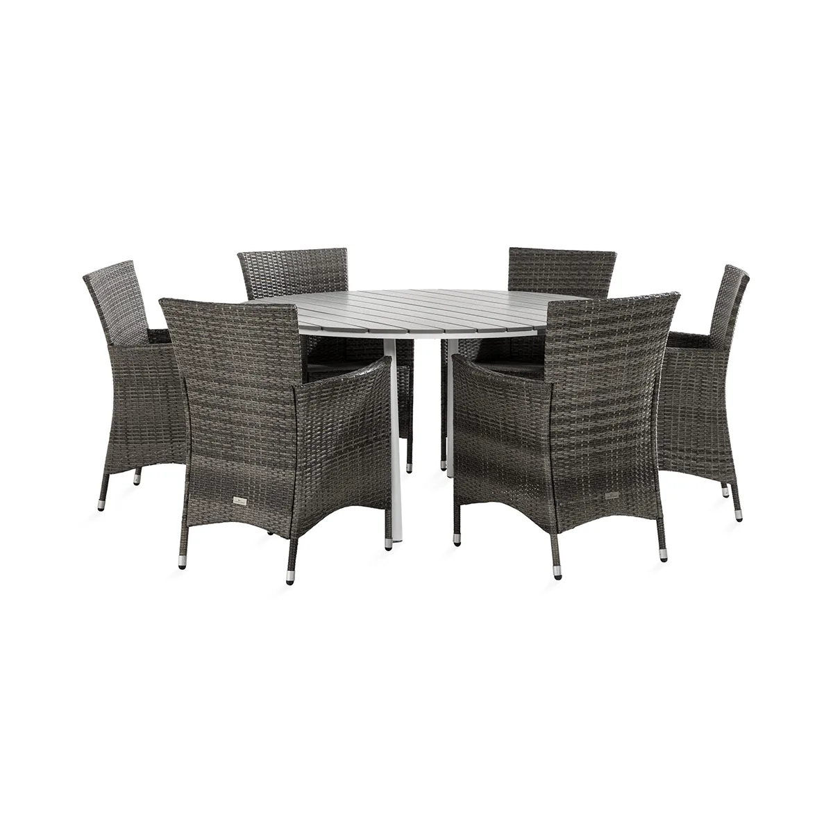 Trädgårdsgrupp Comfort Garden Tunis Matgrupp Utomhus 140 Rund + 6 Thor Fåtölj