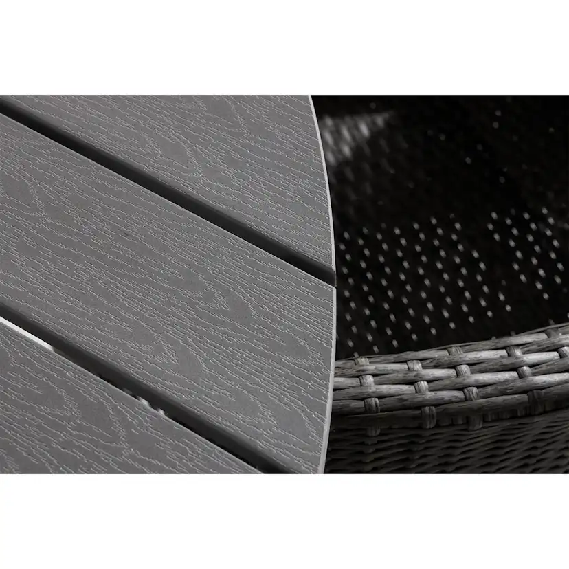 Trädgårdsgrupp Comfort Garden Tunis Matgrupp Utomhus 140 Rund + 6 Thor Fåtölj