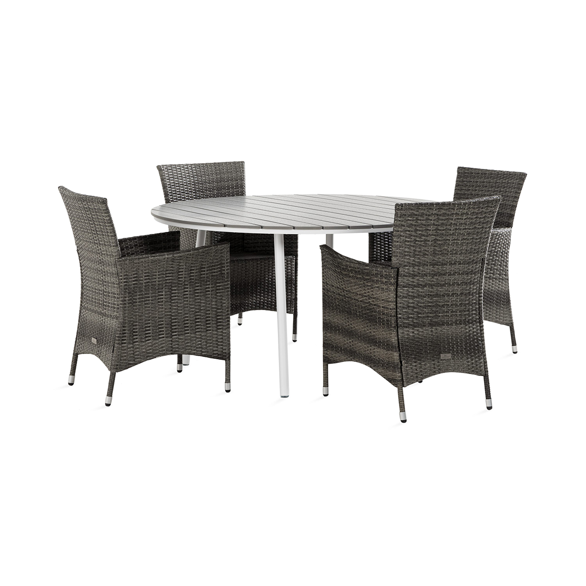 Trädgårdsgrupp Comfort Garden Tunis Matgrupp Utomhus 140 Rund + 4 Thor Fåtölj