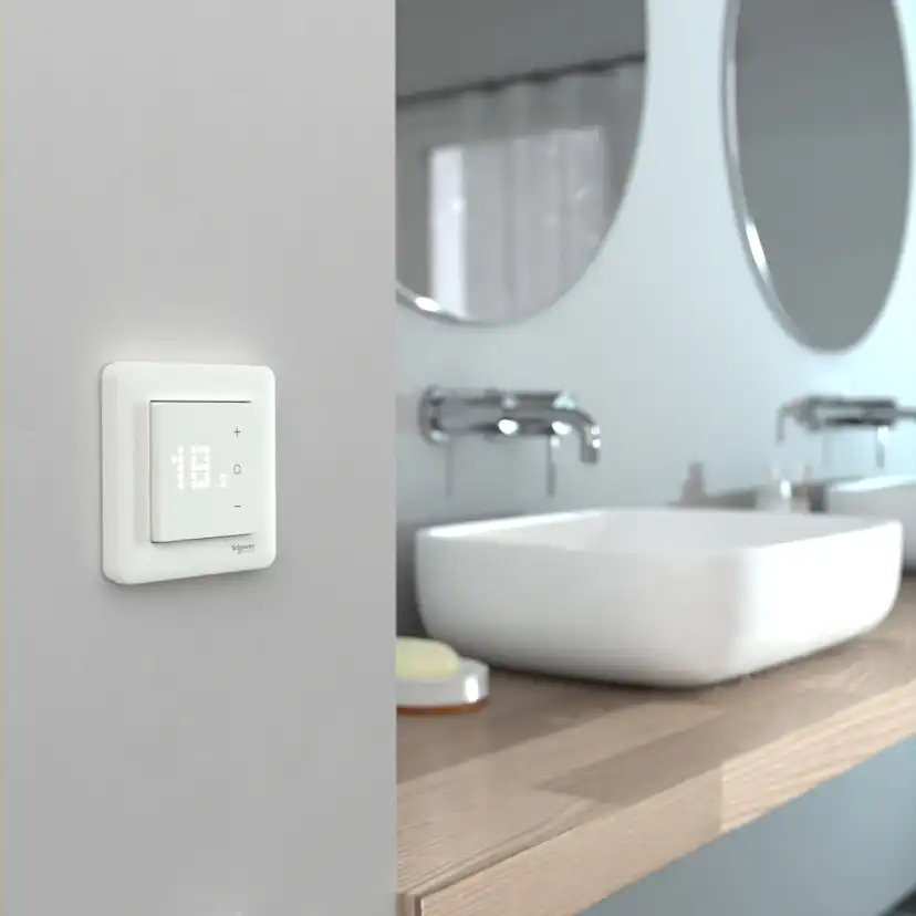 Uppkopplad Termostat Schneider Electric Exxact för Rum/golv Elektronisk 16A kan Styras via Wiser-appen Zigbee 3.0