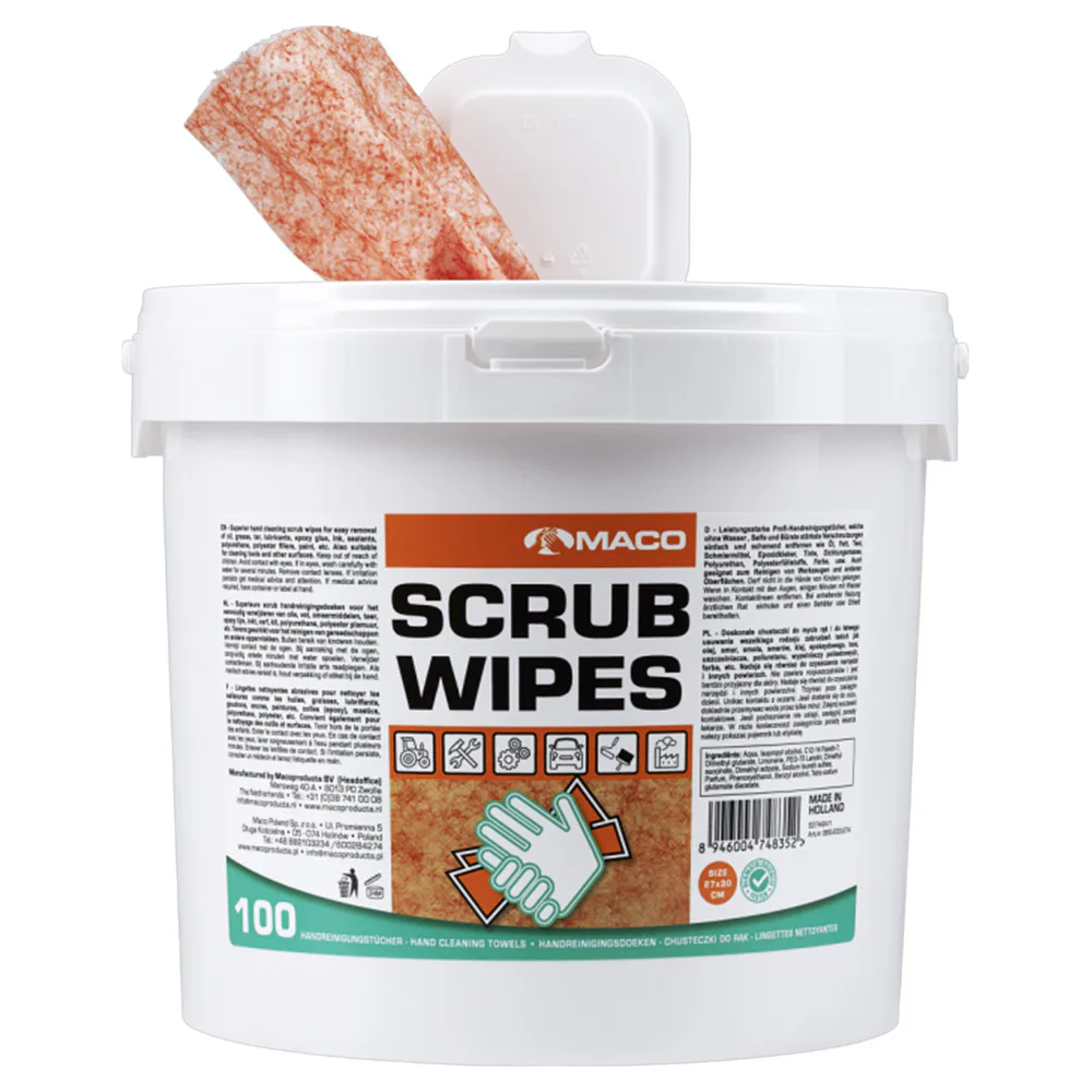 Rengöringsduk Maco Scrub Wipes Extreme Orange 100st